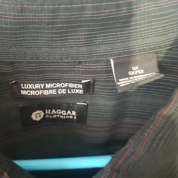 Haggar Luxury Microfibre Striped Long Sleeved Button Down Shirt - Picture 6 of 7